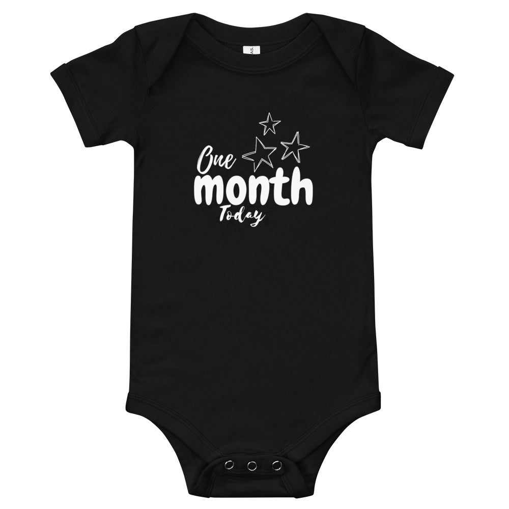 One Month Today Baby short sleeve one piece bodysuit