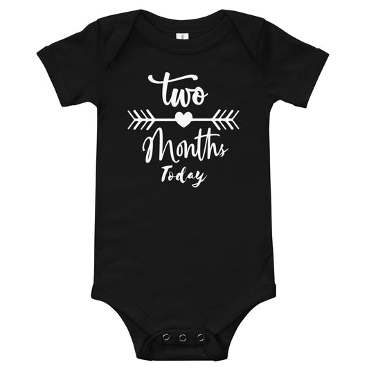 Two Months Today Baby short sleeve one piece bodysuit