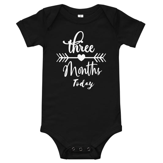 Three Months Today Baby short sleeve one piece bodysuit