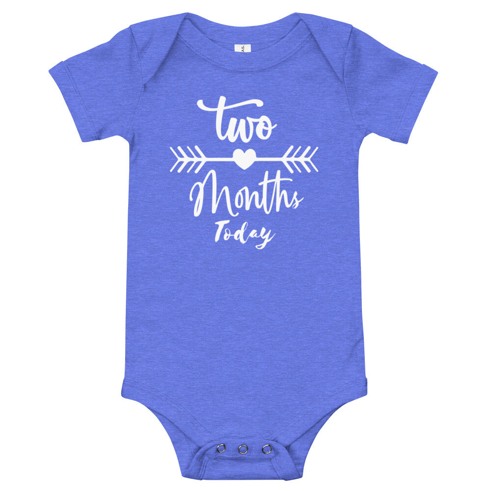 Two Months Today Baby short sleeve one piece bodysuit