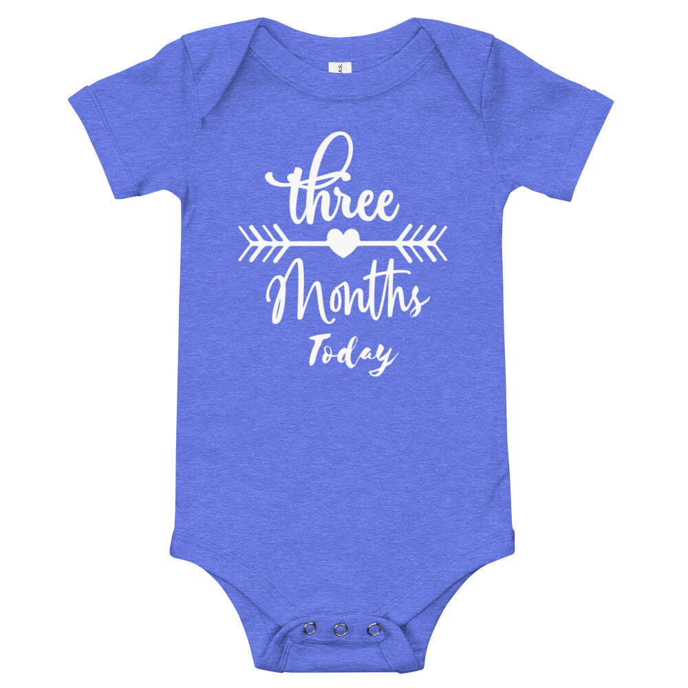 Three Months Today Baby short sleeve one piece bodysuit