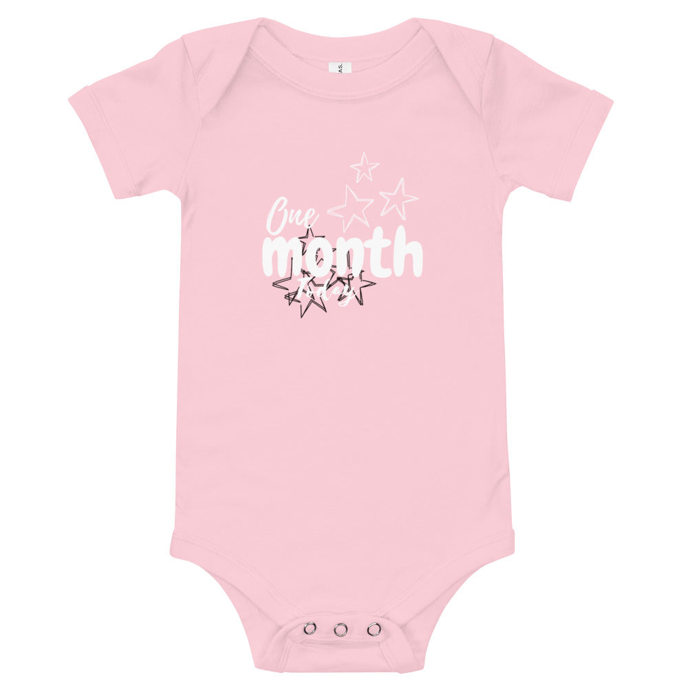 One Month Today Baby short sleeve one piece bodysuit