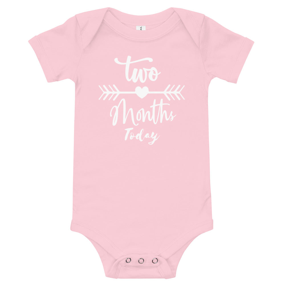 Two Months Today Baby short sleeve one piece bodysuit