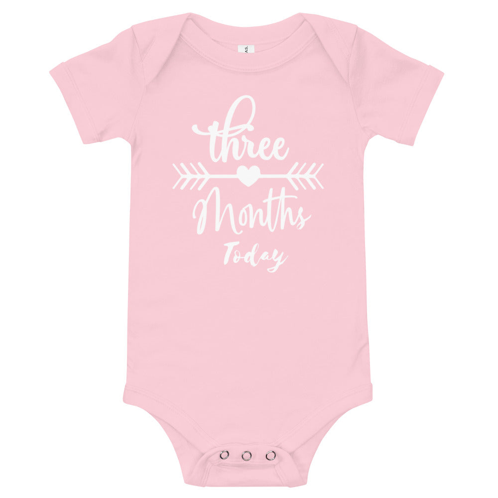 Three Months Today Baby short sleeve one piece bodysuit