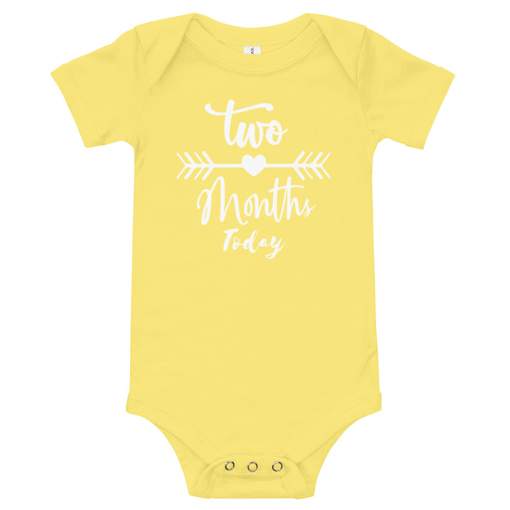 Two Months Today Baby short sleeve one piece bodysuit