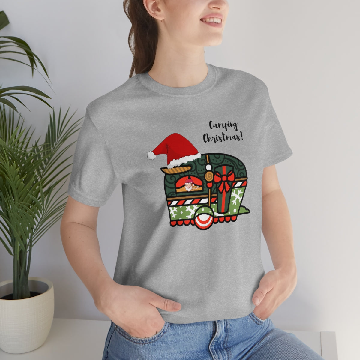 Camping Christmas Unisex Jersey Short Sleeve Tee