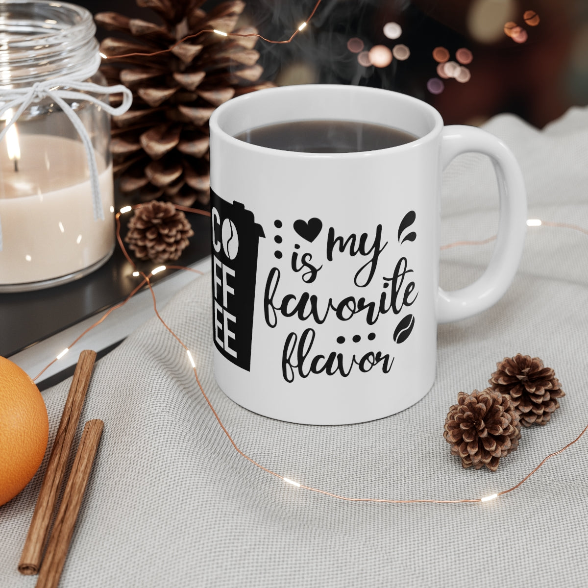 Coffee Is My Favourite Flavour Ceramic Coffee Cups, 11oz, 15oz