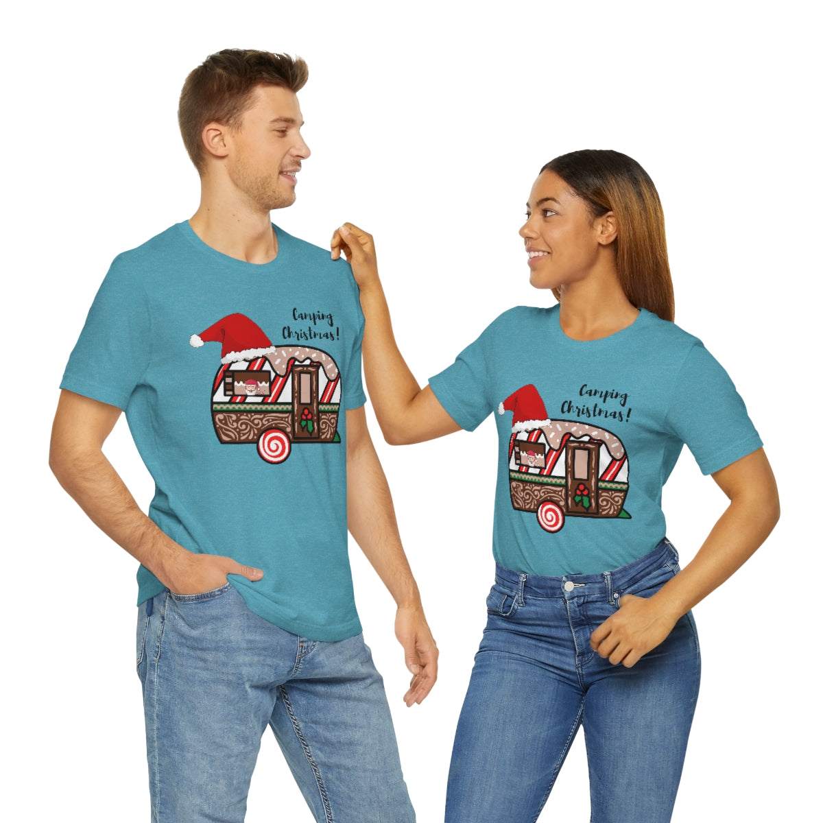 Camping Christmas Unisex Jersey Short Sleeve Tee