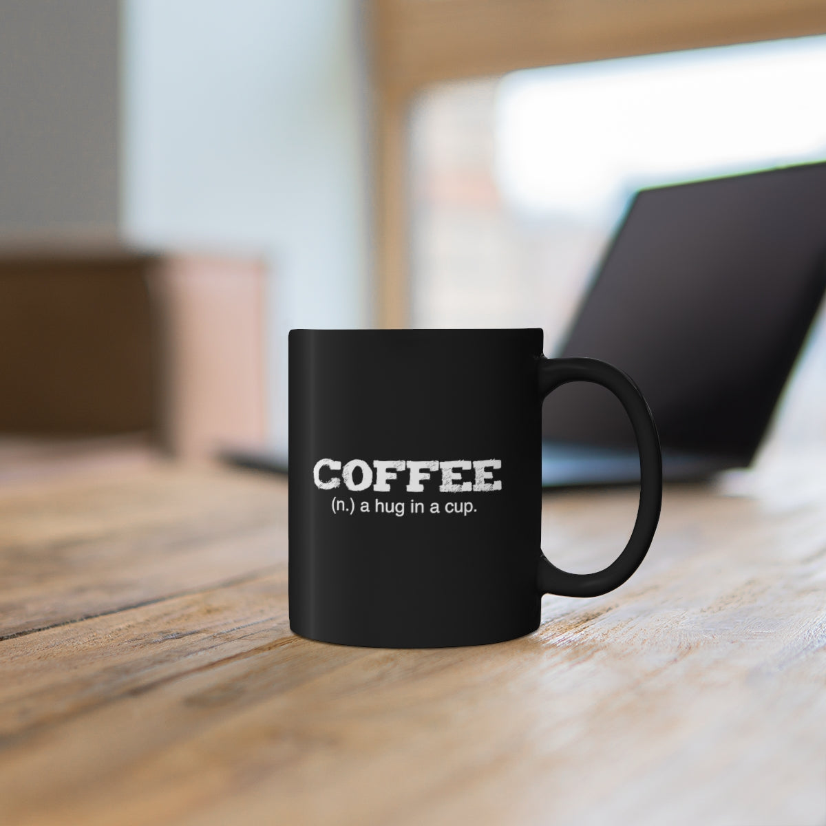 Coffee A Hug In A Cup 11oz Black Mug