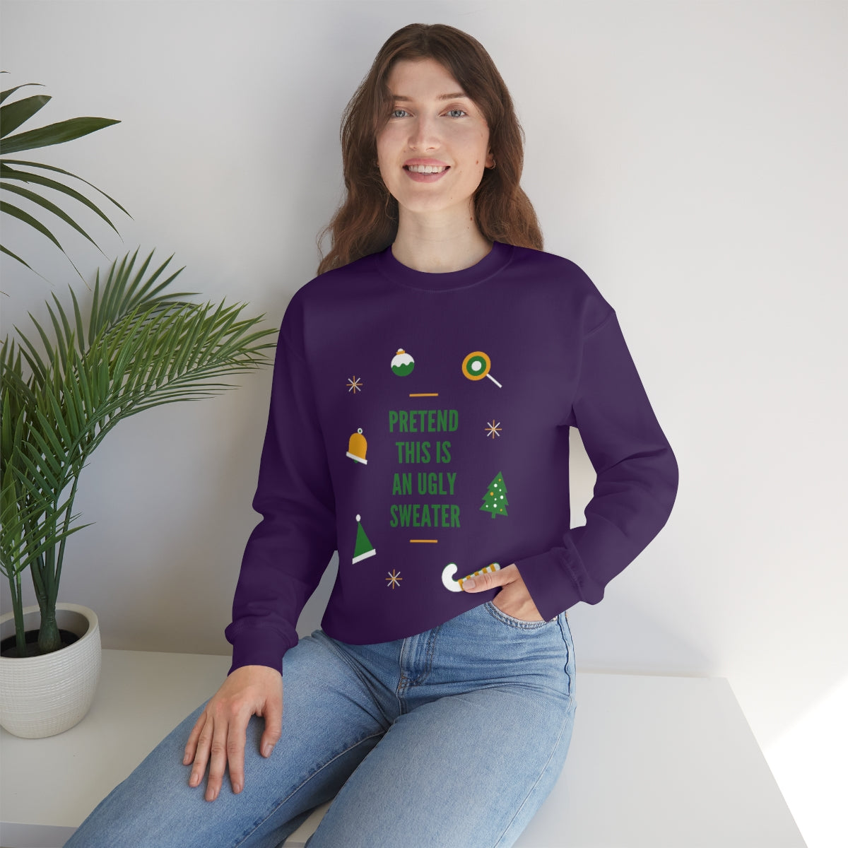 Pretend This is An Ugly Sweater Unisex Heavy Blend™ Crewneck Sweatshirt