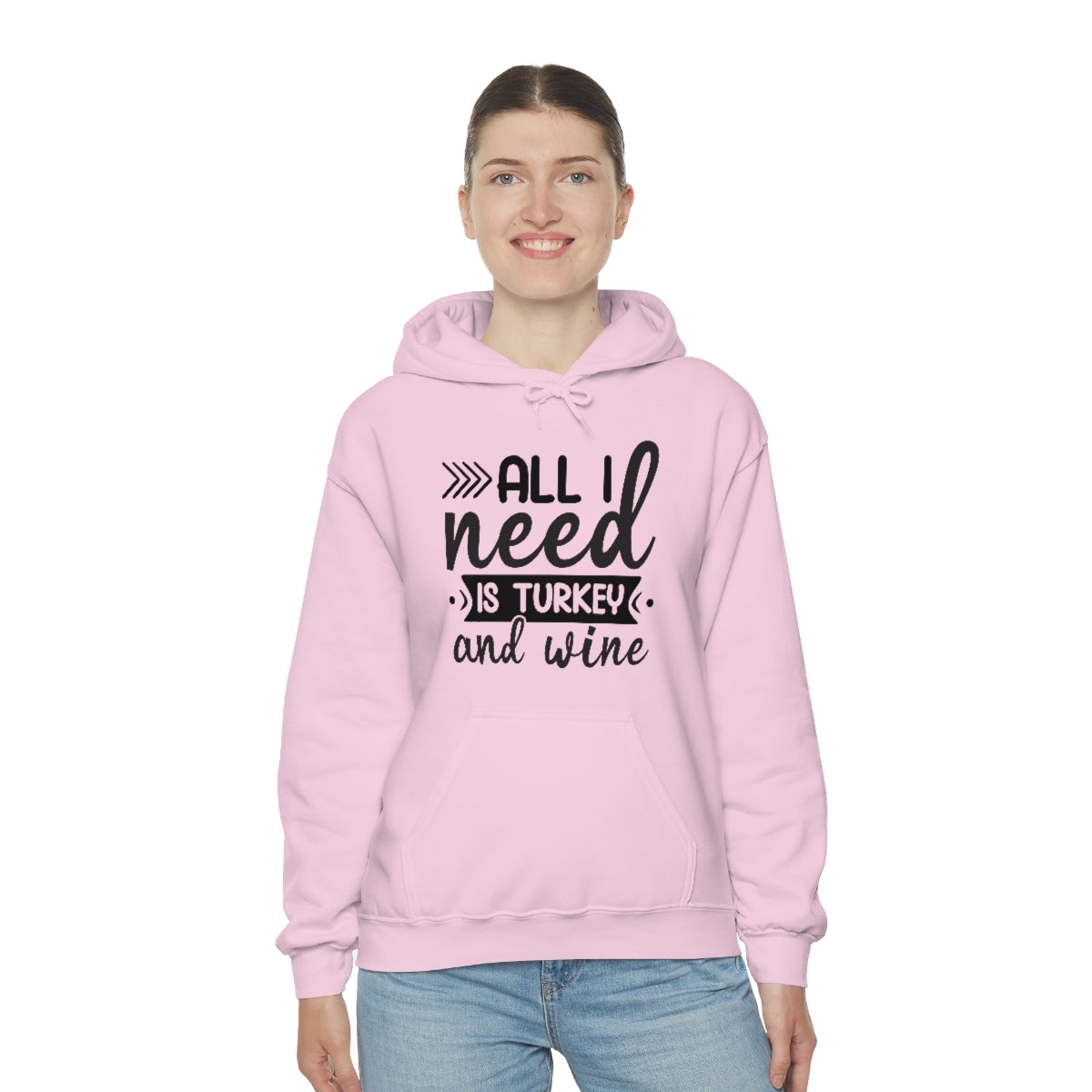 All I Need is Turkey & Wine Unisex Heavy Blend™ Hooded Sweatshirt