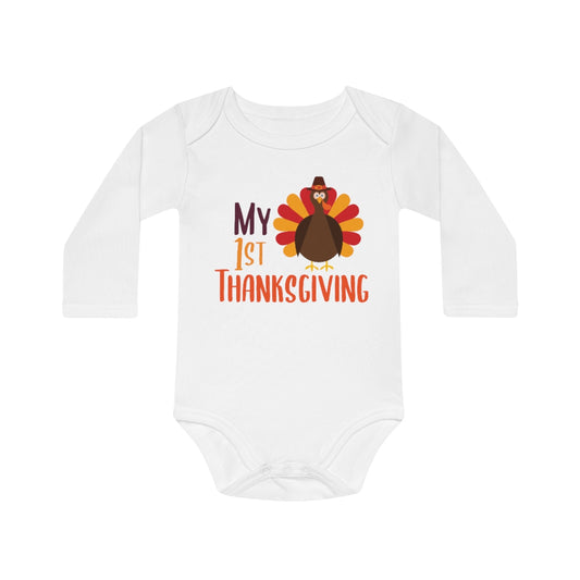 My First Thanksgiving Baby Long-Sleeve Organic Bodysuit