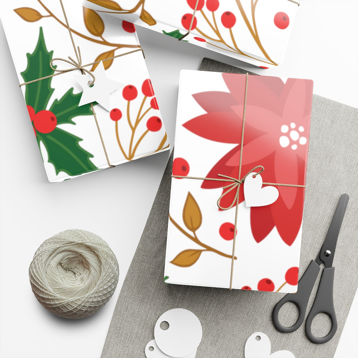 Christmas Flowers Gift Wrap Papers