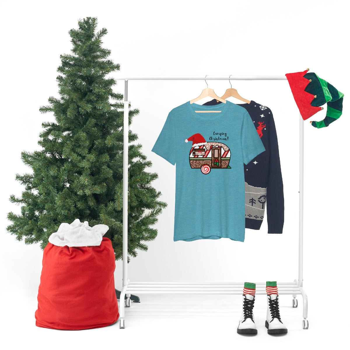 Camping Christmas Unisex Jersey Short Sleeve Tee