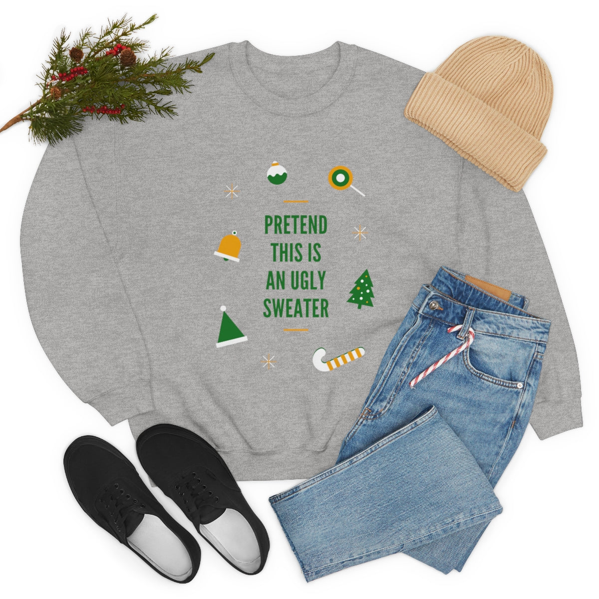 Pretend This is An Ugly Sweater Unisex Heavy Blend™ Crewneck Sweatshirt