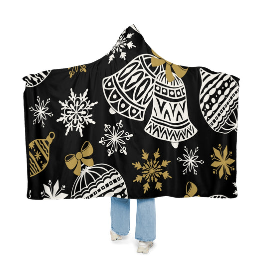 Black & Gold Christmas Snuggle Blanket