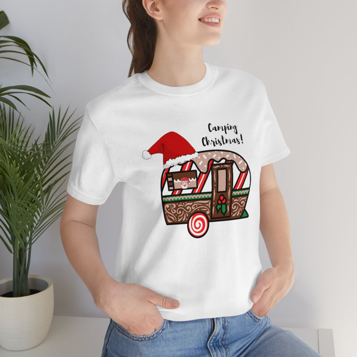 Camping Christmas Unisex Jersey Short Sleeve Tee