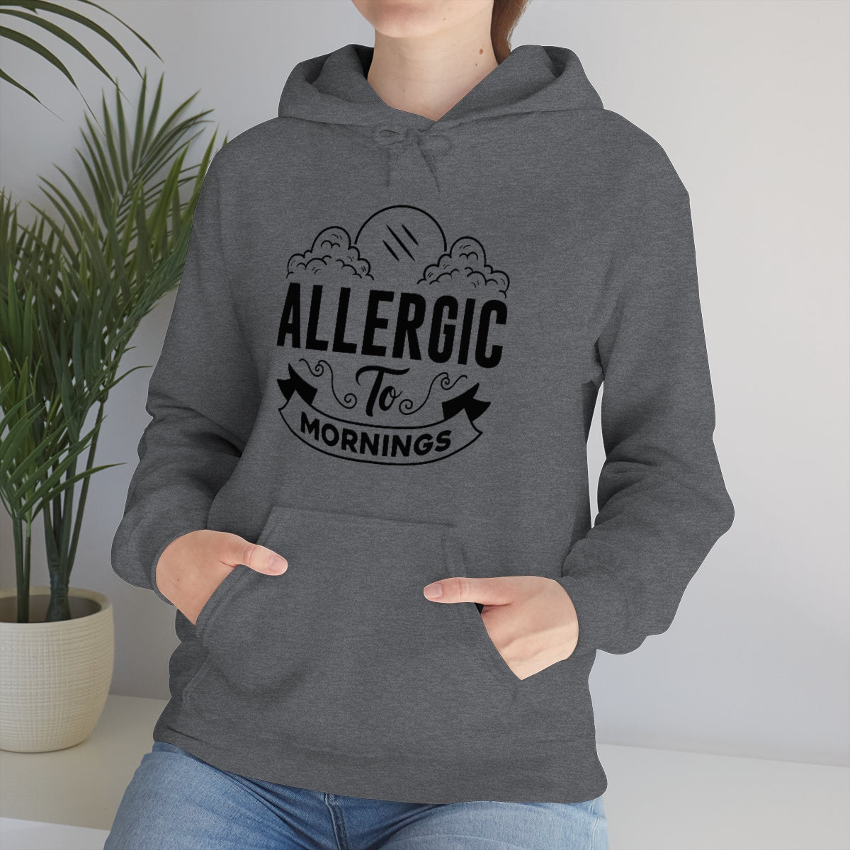 Allergic To Mornings Unisex Heavy Blend™ Hooded Sweatshirt