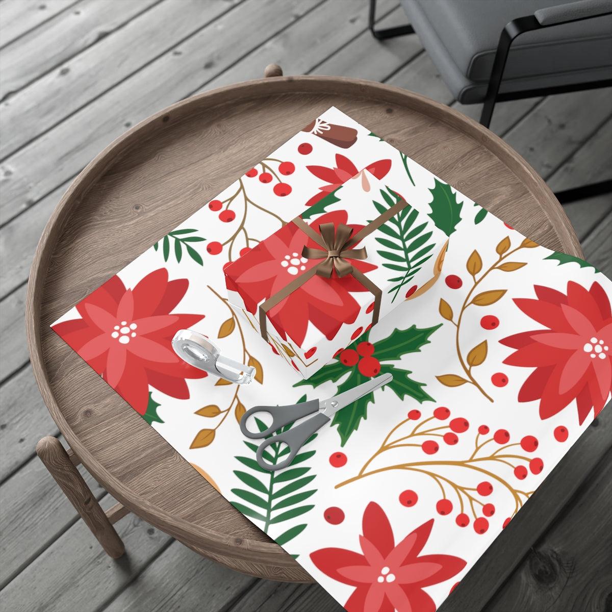 Christmas Flowers Gift Wrap Papers