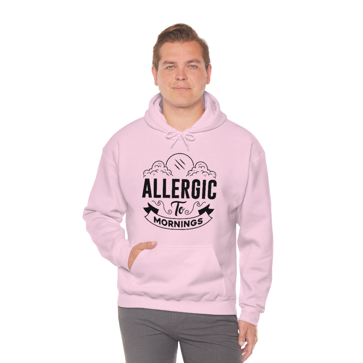 Allergic To Mornings Unisex Heavy Blend™ Hooded Sweatshirt