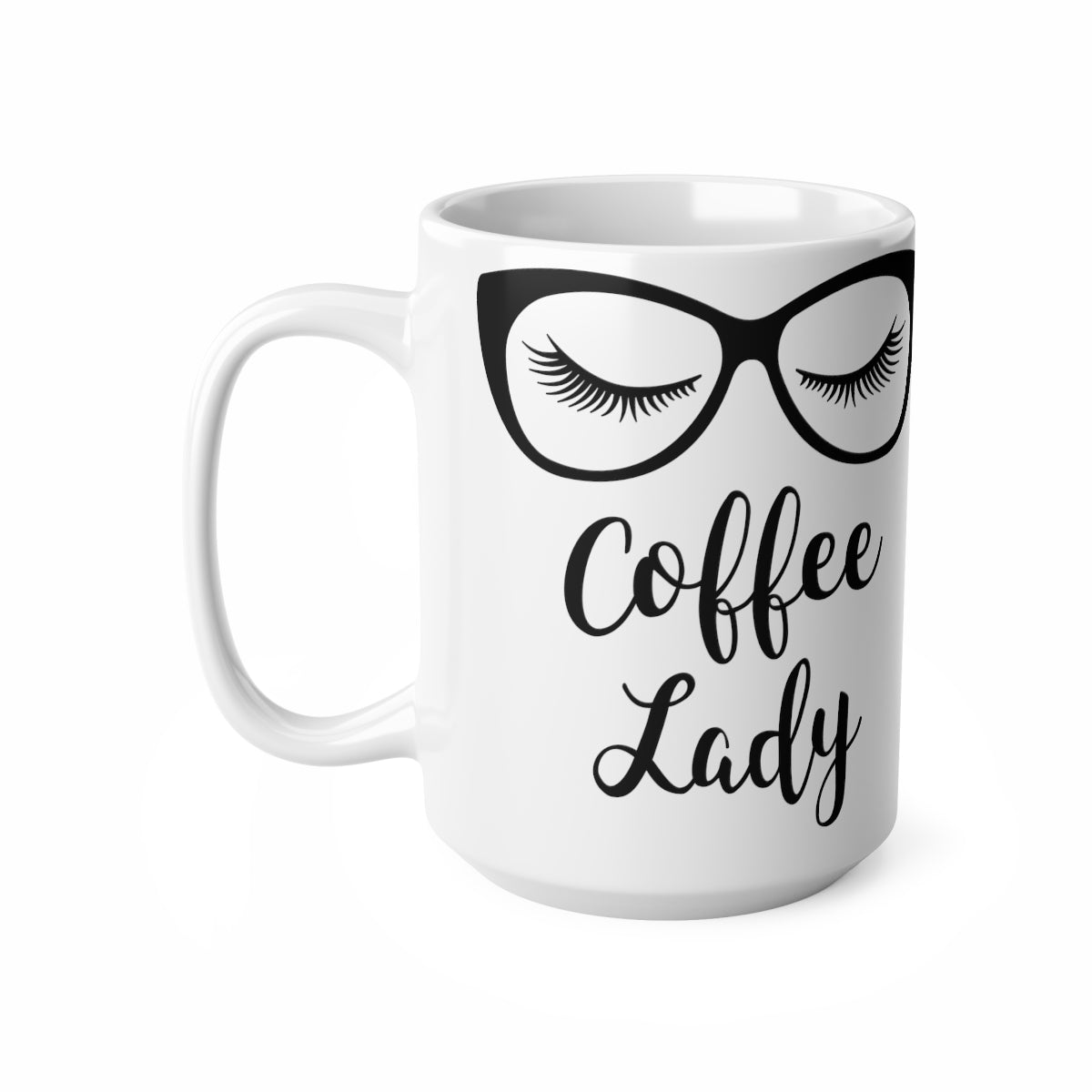 Coffee Lady Ceramic Coffee Cups, 11oz, 15oz