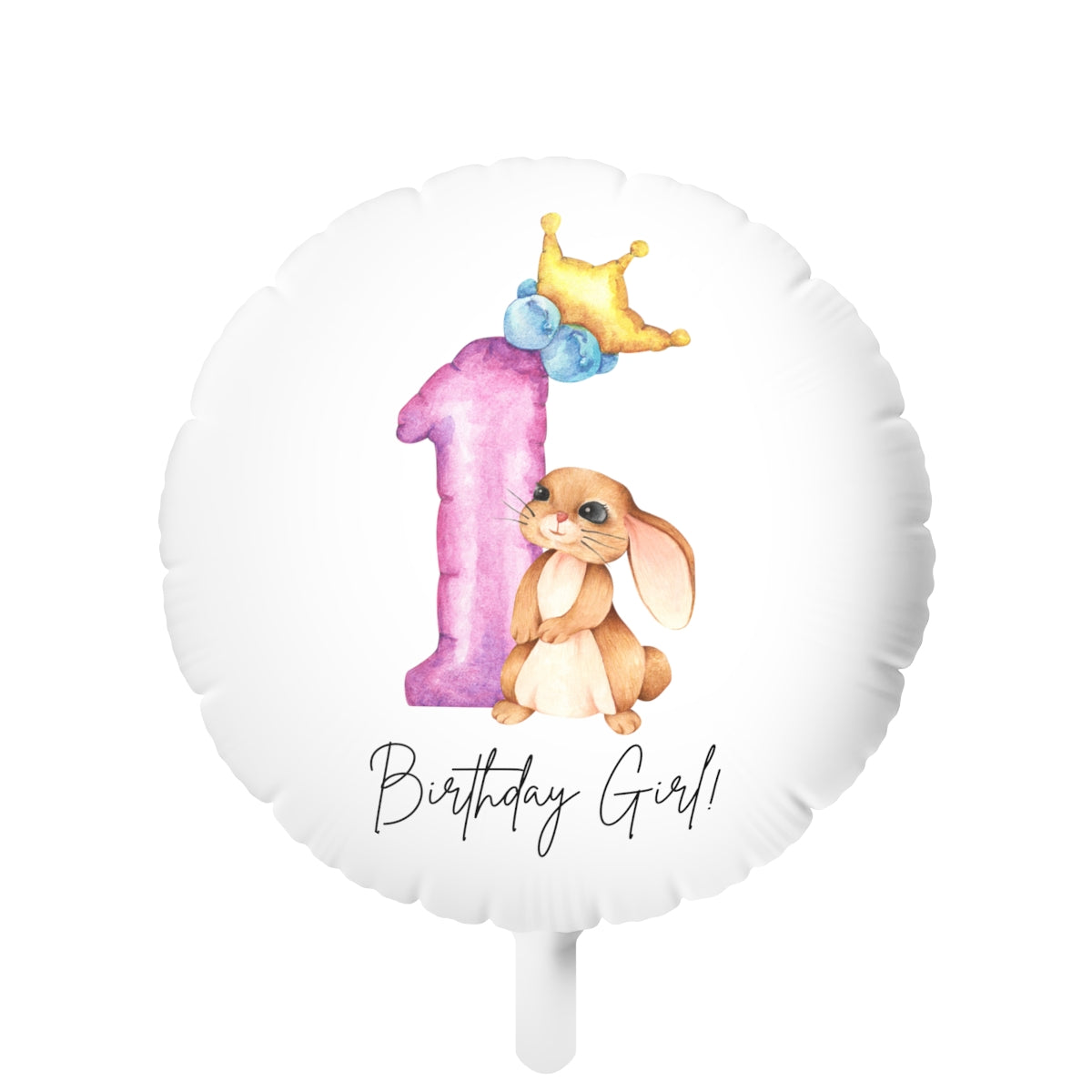 1 Birthday Girl Happy 1st Birthday Helium Balloon