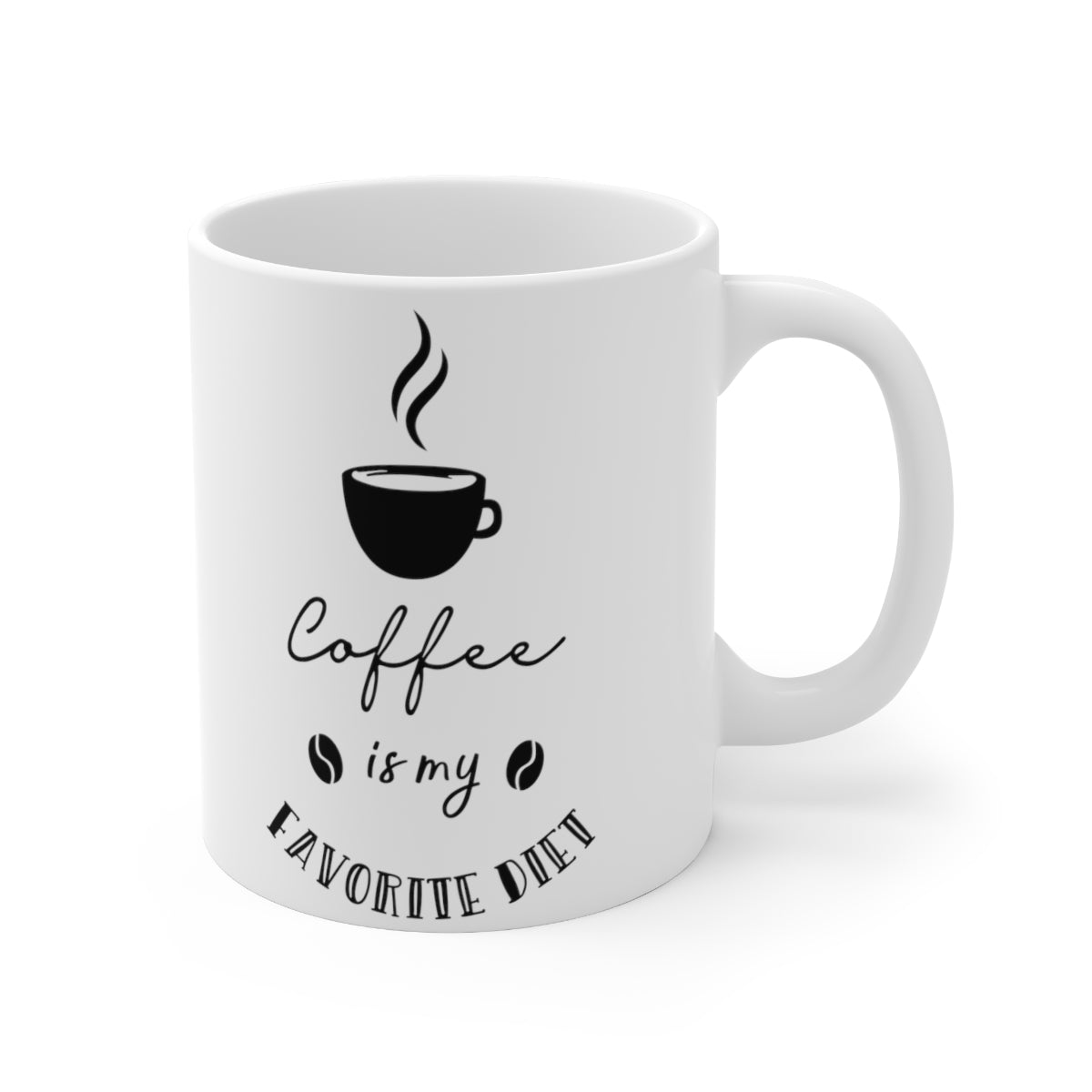 Coffee Is My Favourite Diet Ceramic Coffee Cups, 11oz, 15oz