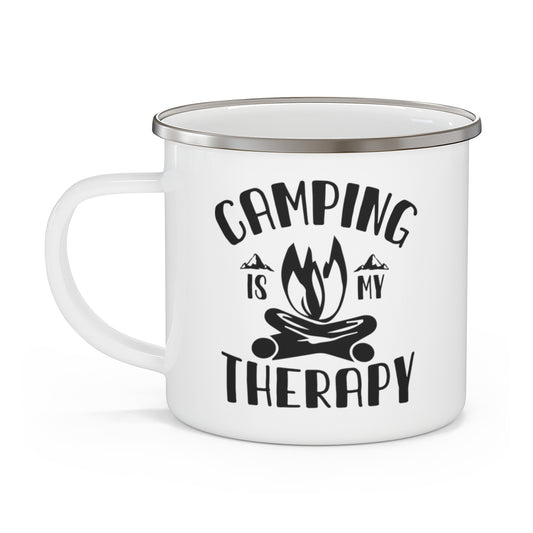 Camping is My Therapy Enamel Camping Mug