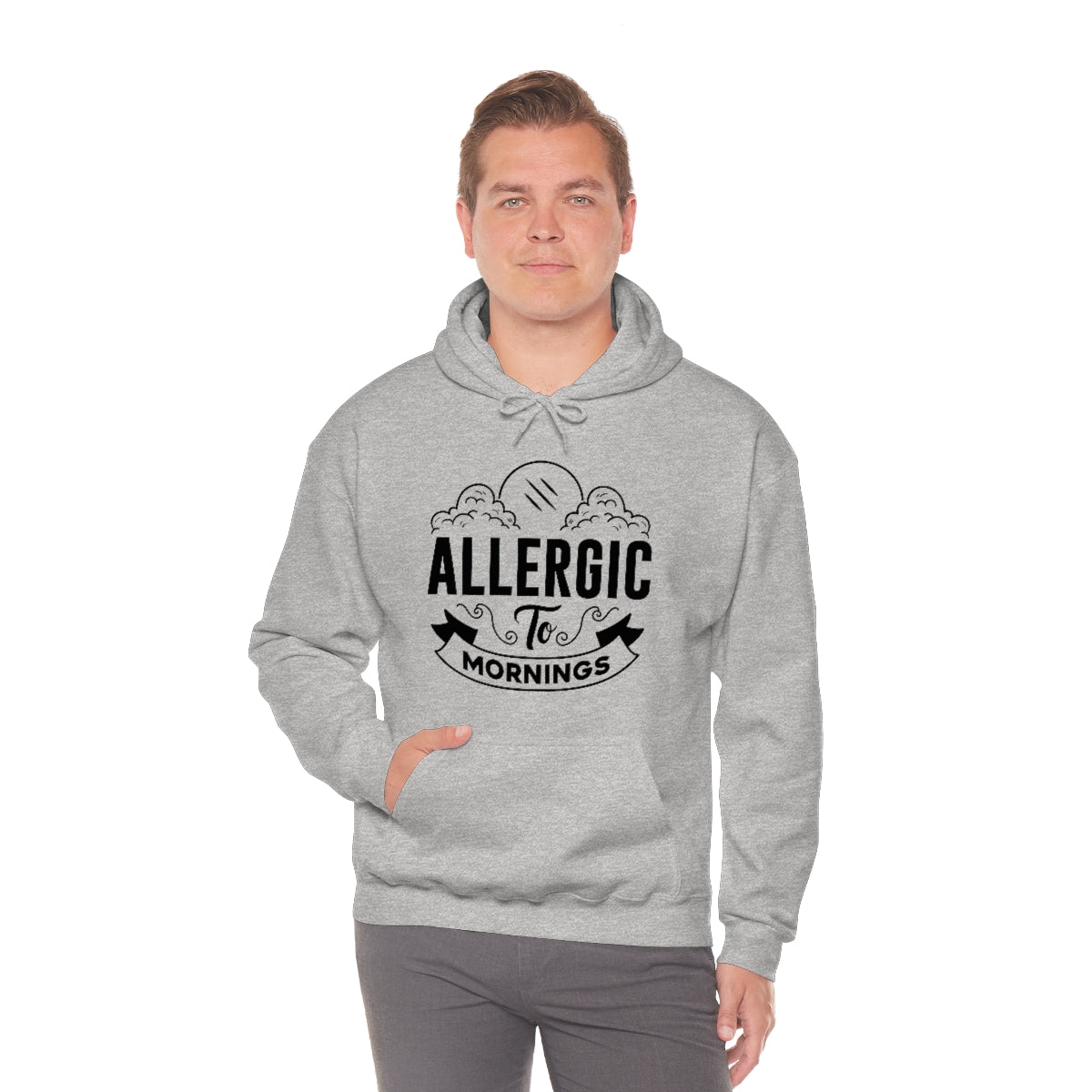 Allergic To Mornings Unisex Heavy Blend™ Hooded Sweatshirt