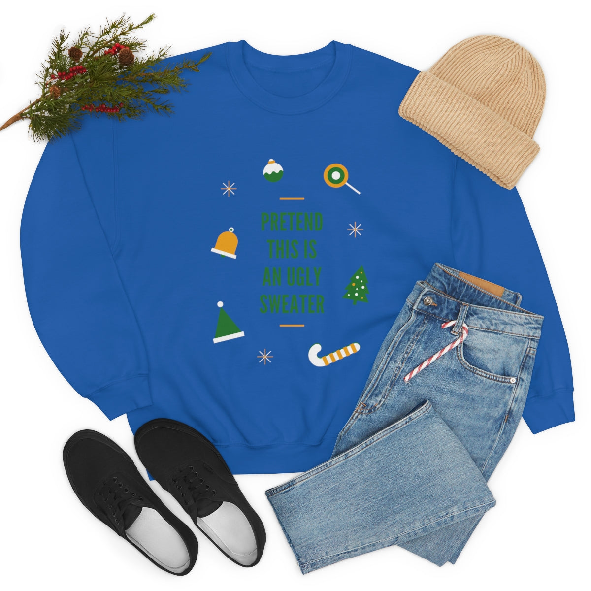 Pretend This is An Ugly Sweater Unisex Heavy Blend™ Crewneck Sweatshirt