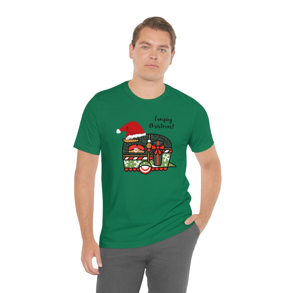 Camping Christmas Unisex Jersey Short Sleeve Tee