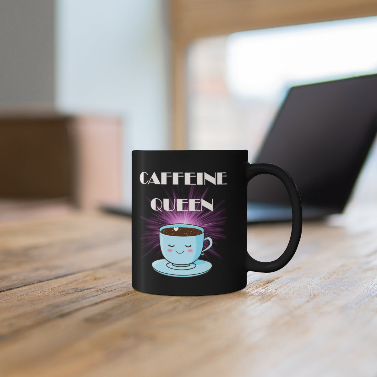 Caffeine Queen11oz Black Mug