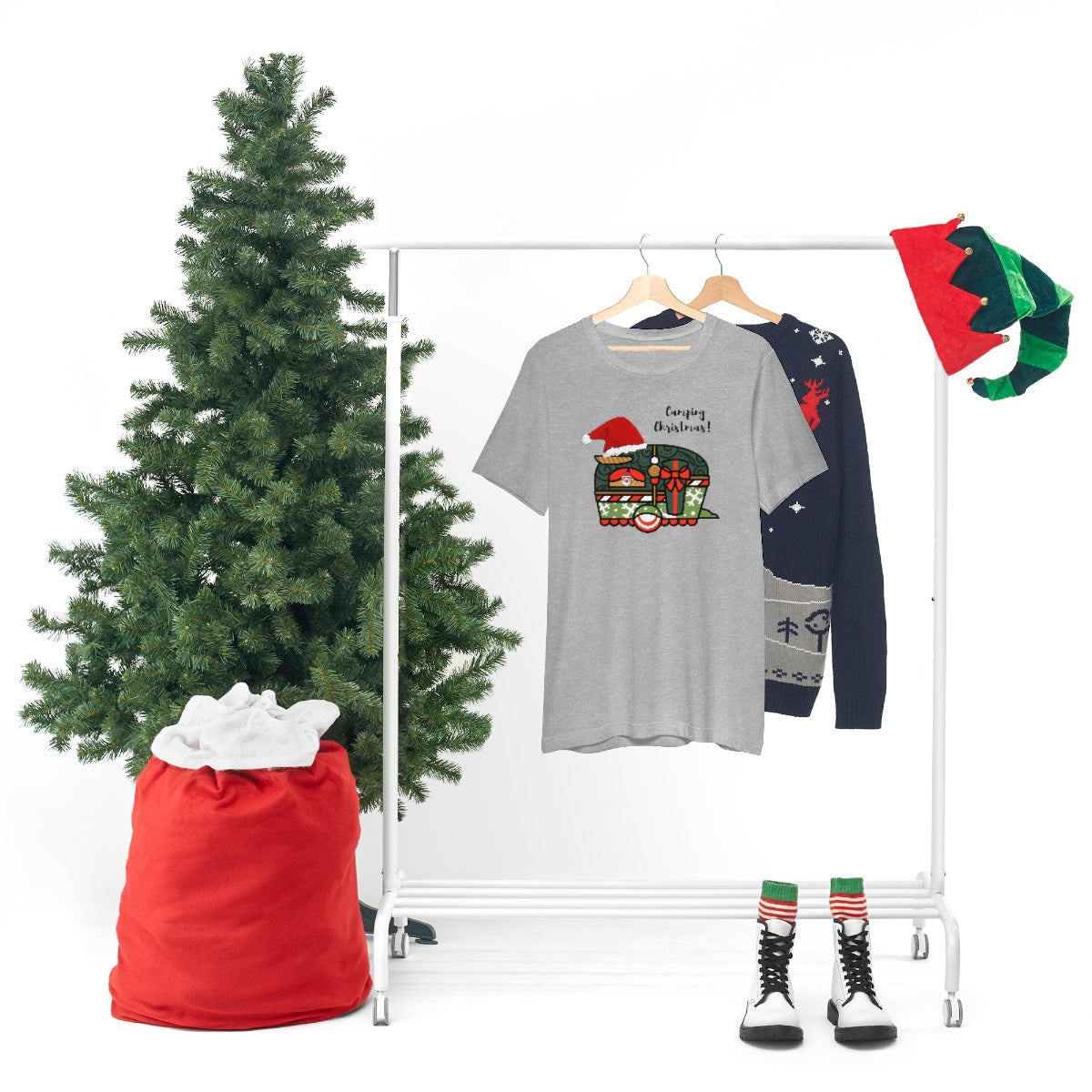 Camping Christmas Unisex Jersey Short Sleeve Tee