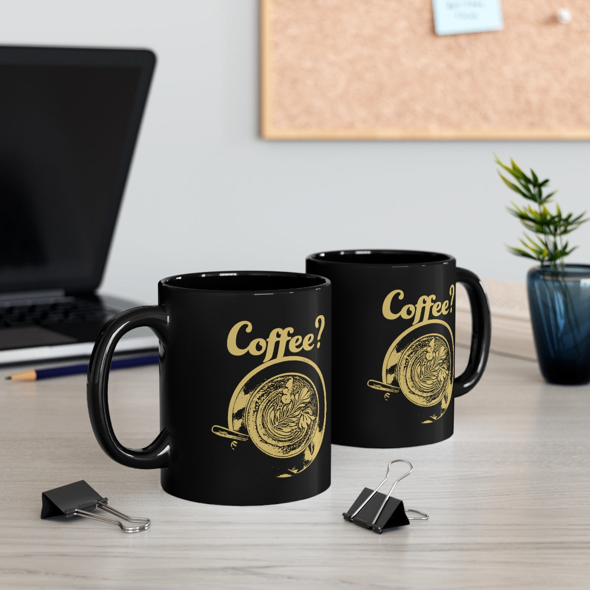 Coffee? 11oz Black Mug