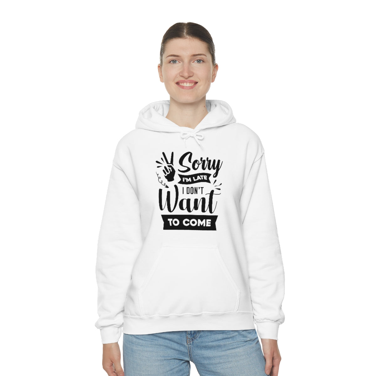 Sorry I'm Late I Don't Want to Come Unisex Heavy Blend™ Hooded Sweatshirt