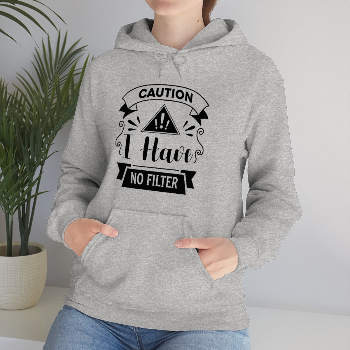 Caution I Have No Filter Unisex Heavy Blend™ Hooded Sweatshirt