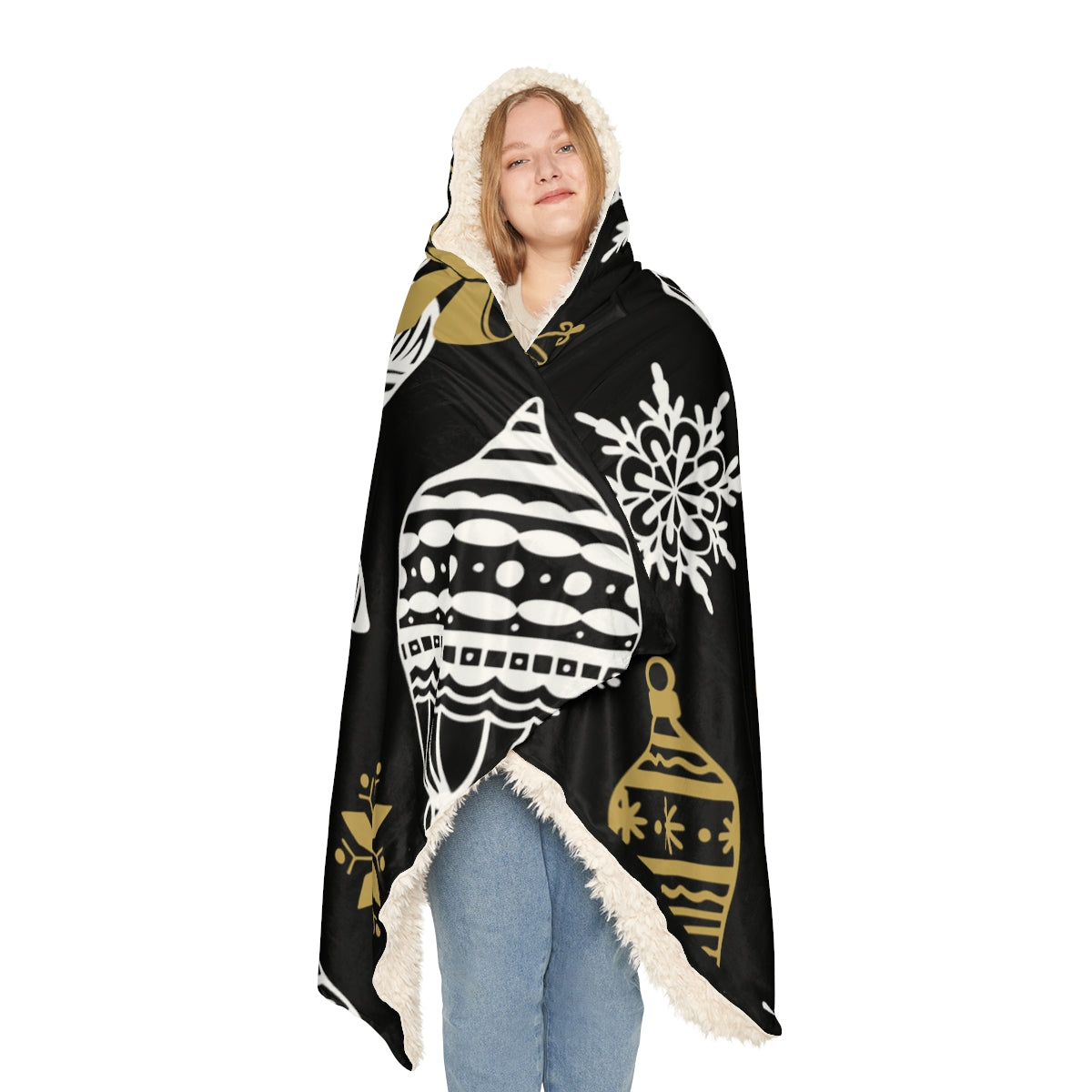 Black & Gold Christmas Snuggle Blanket