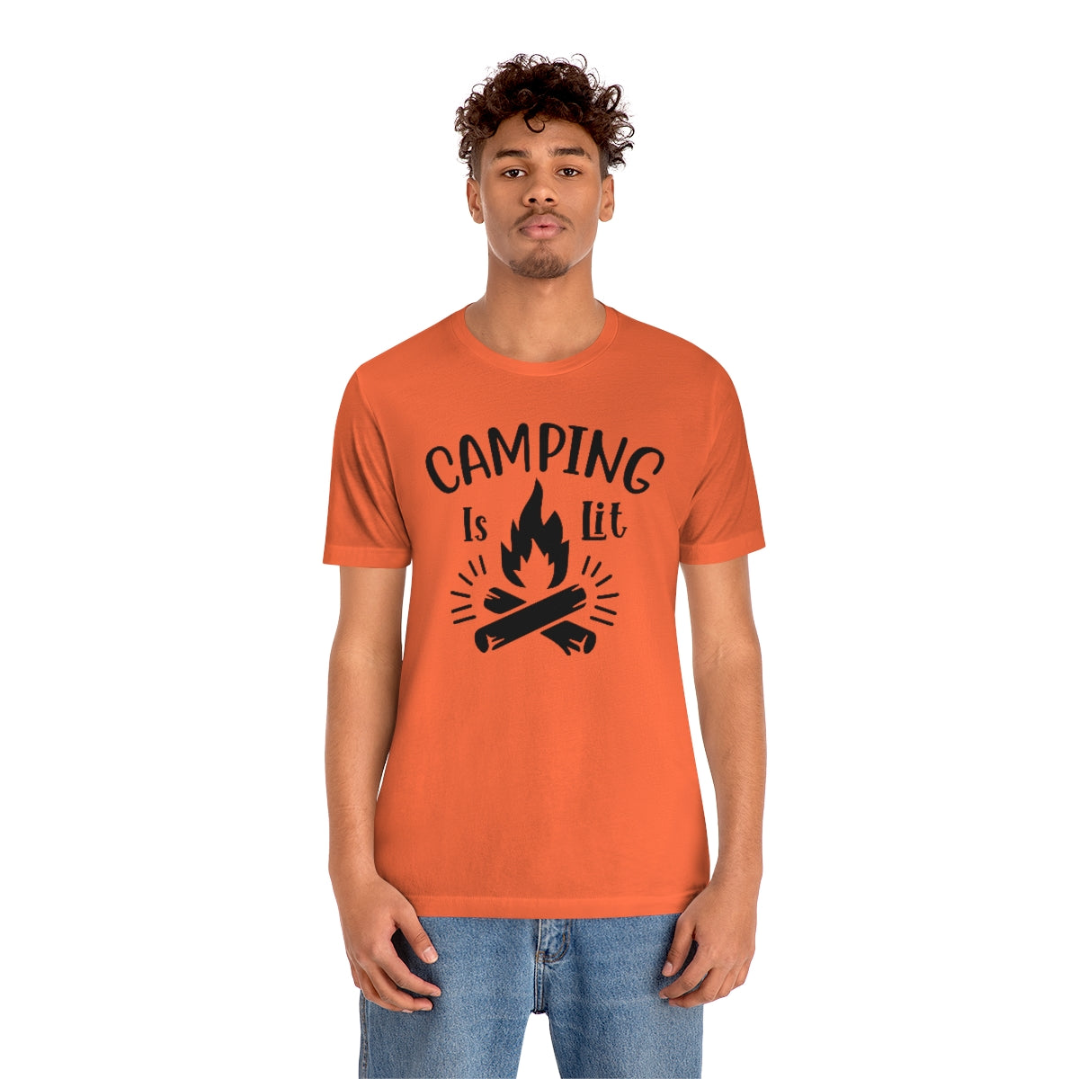 Camping is Lit Unisex Jersey Short Sleeve Tee