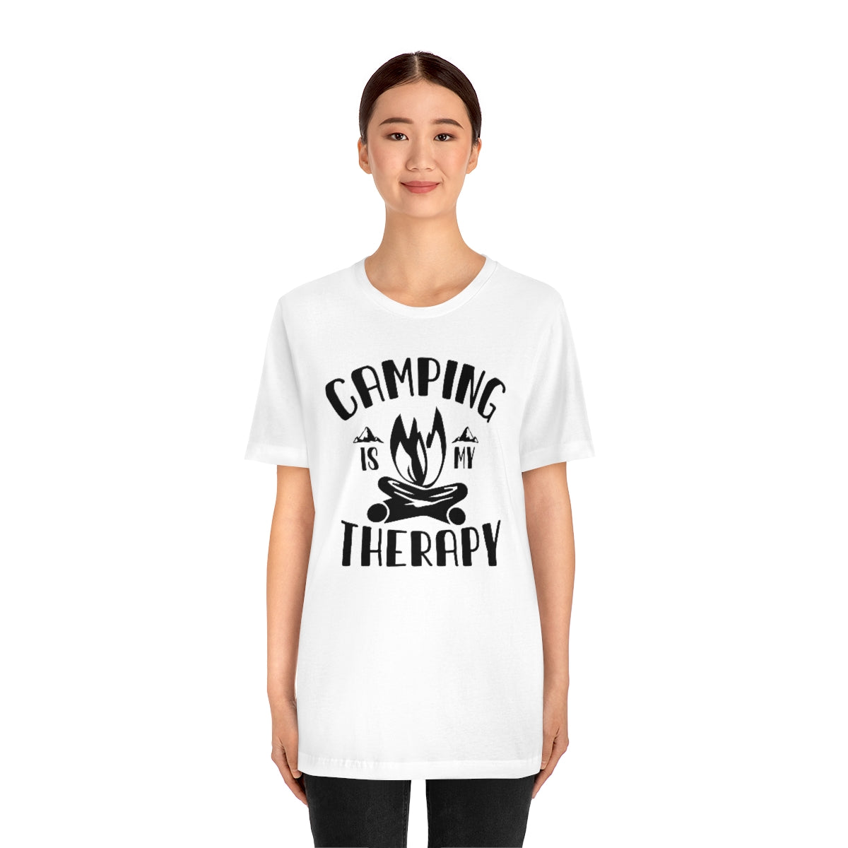 Camping is My Therapy Unisex Jersey Short Sleeve Tee