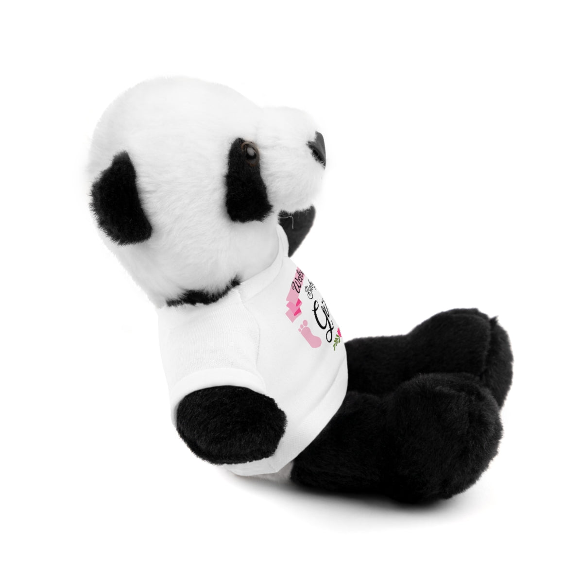 Welcome Baby Girl Stuffed Animals (Bear, Bunny, Jaguar, Lion, Panda, Sheep) with Tee