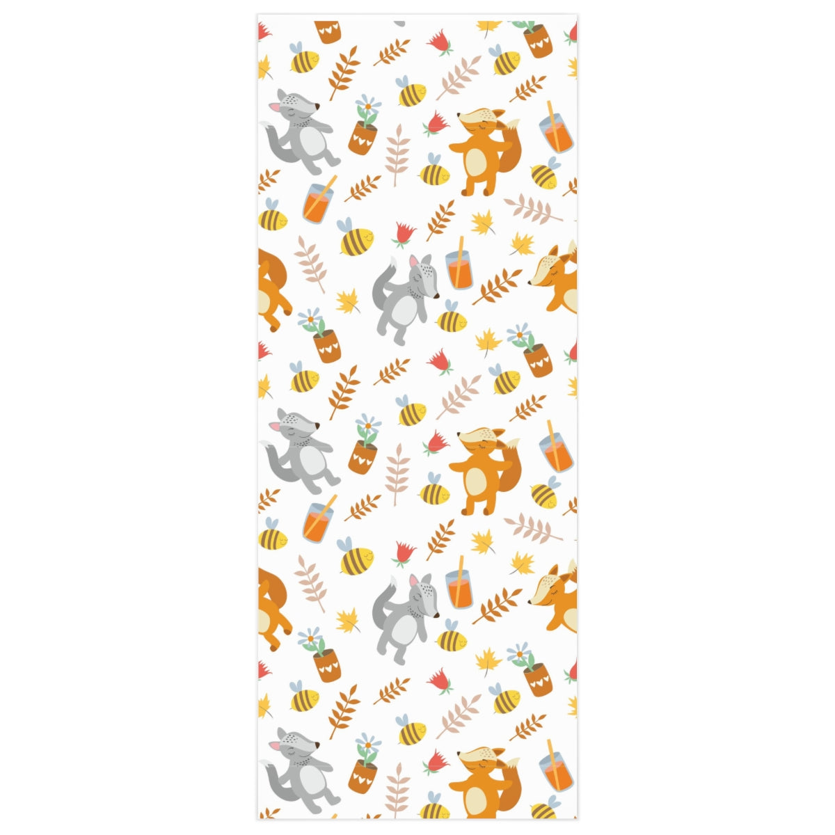 Cute Animals & Bees Birthday Wrapping Paper