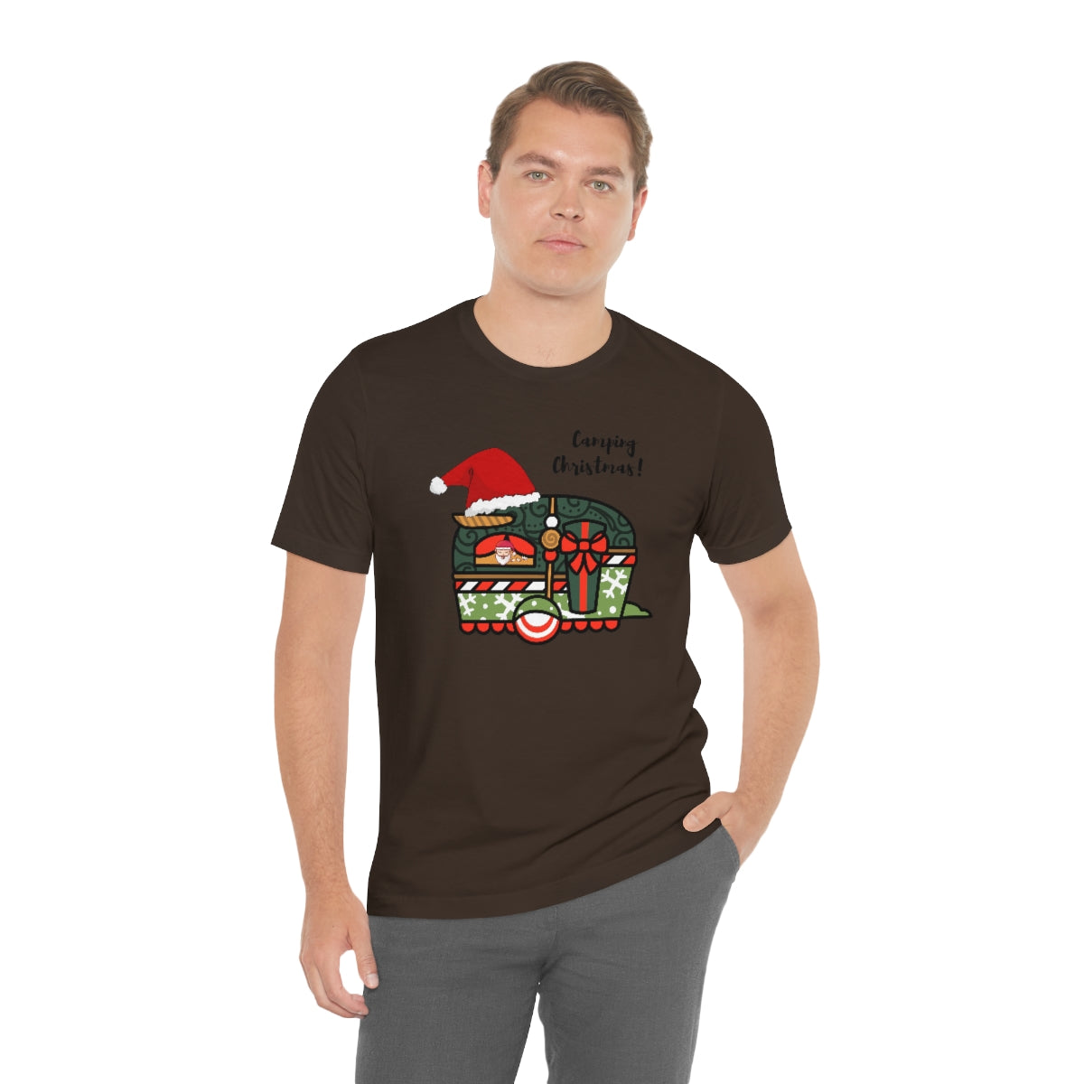 Camping Christmas Unisex Jersey Short Sleeve Tee