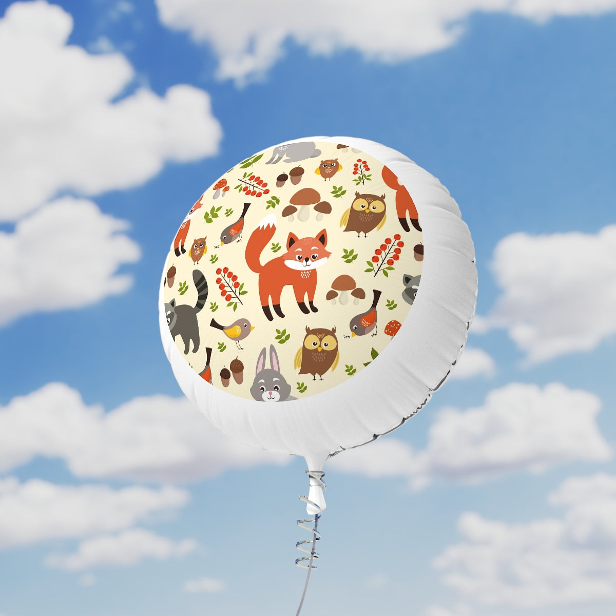 Foxes, Rabbbits & Raccoons Happy Birthday Helium Balloon