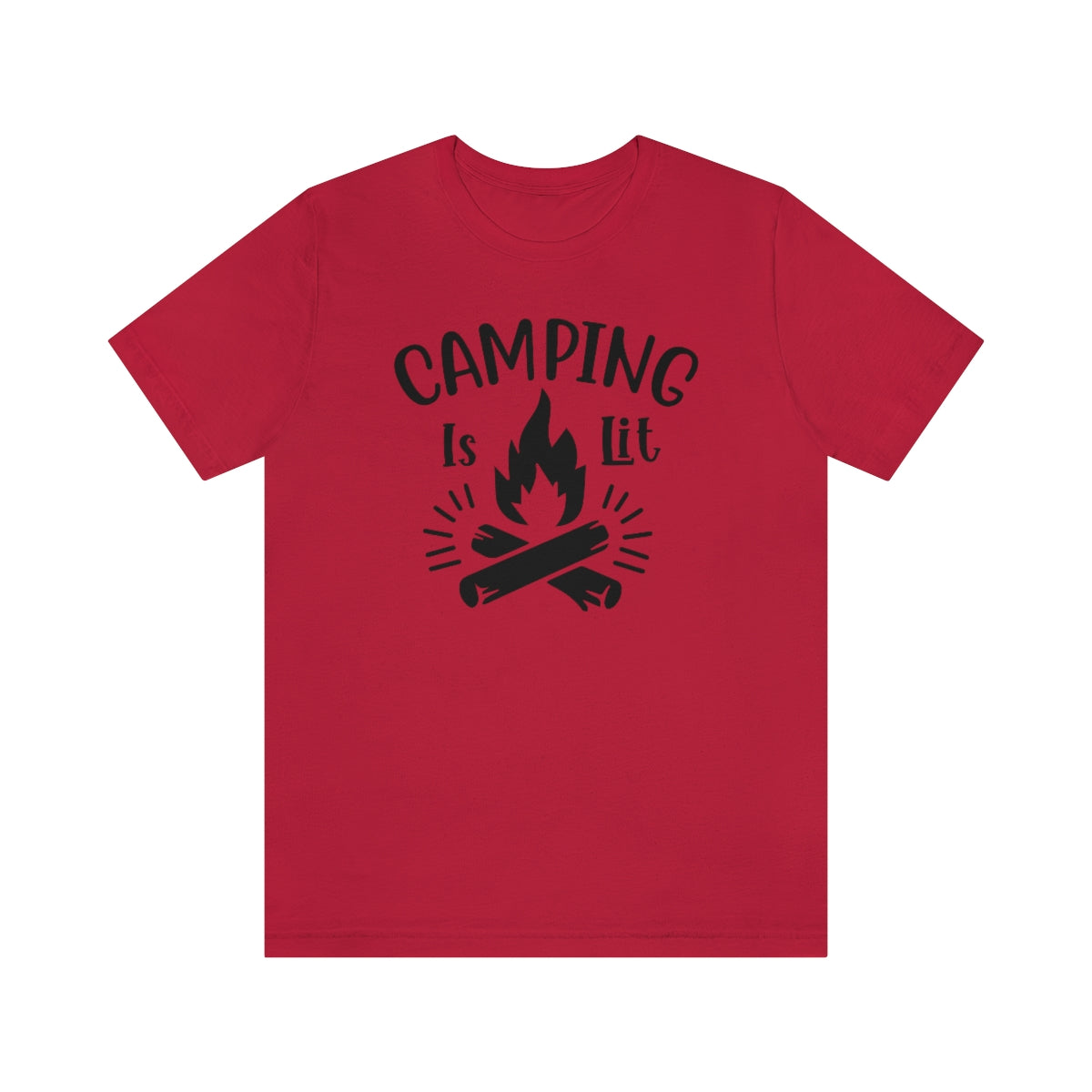 Camping is Lit Unisex Jersey Short Sleeve Tee