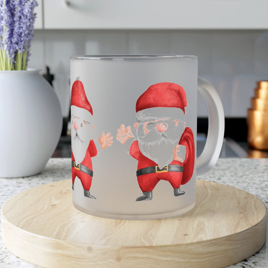 Christmas Santa Frosted Glass Mug