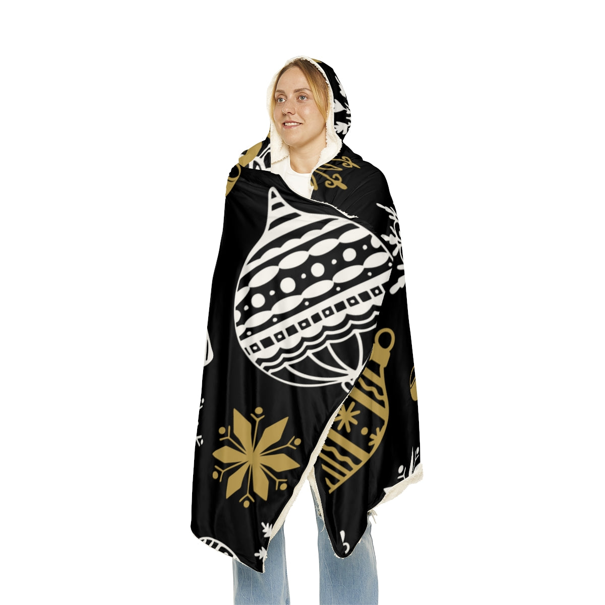 Black & Gold Christmas Snuggle Blanket