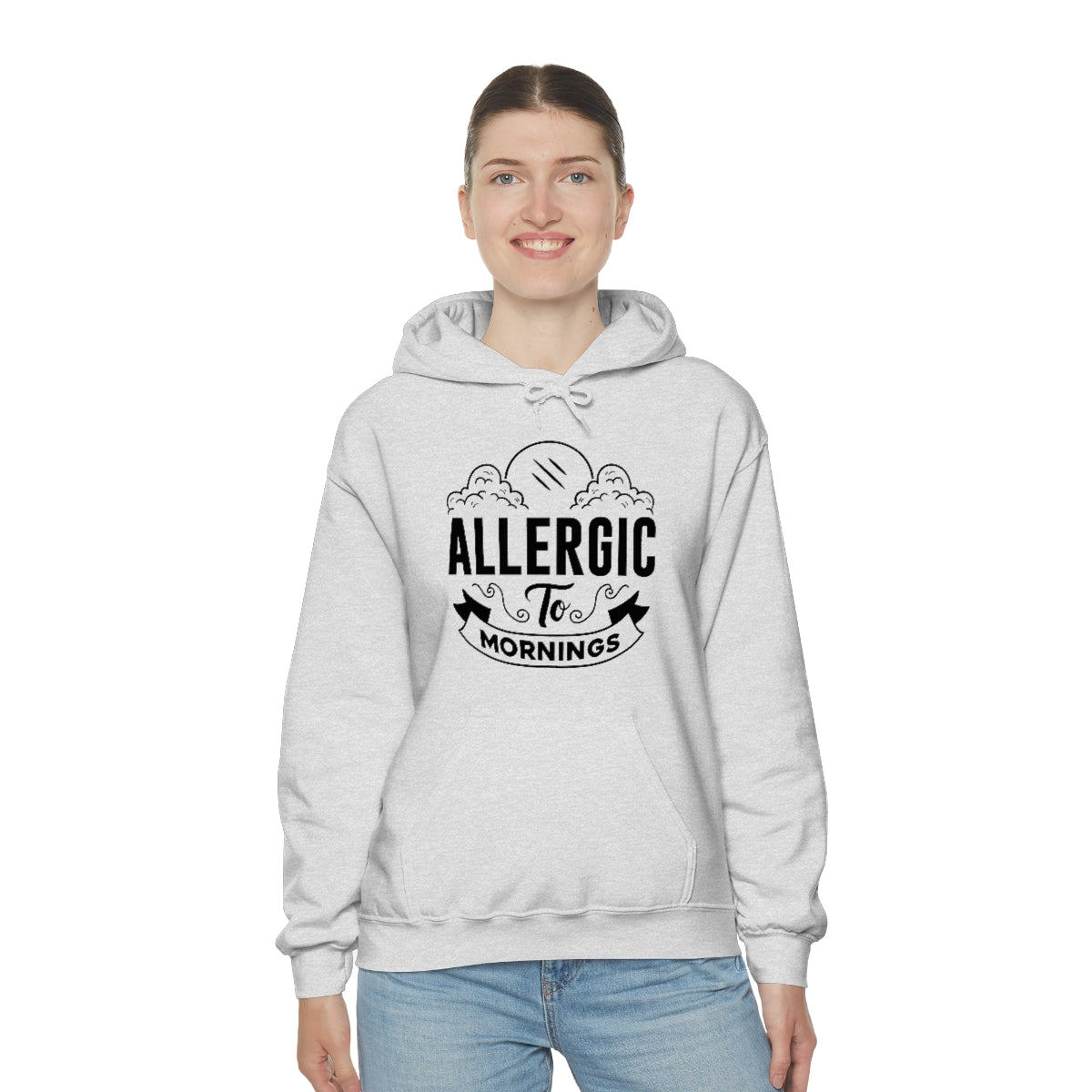 Allergic To Mornings Unisex Heavy Blend™ Hooded Sweatshirt