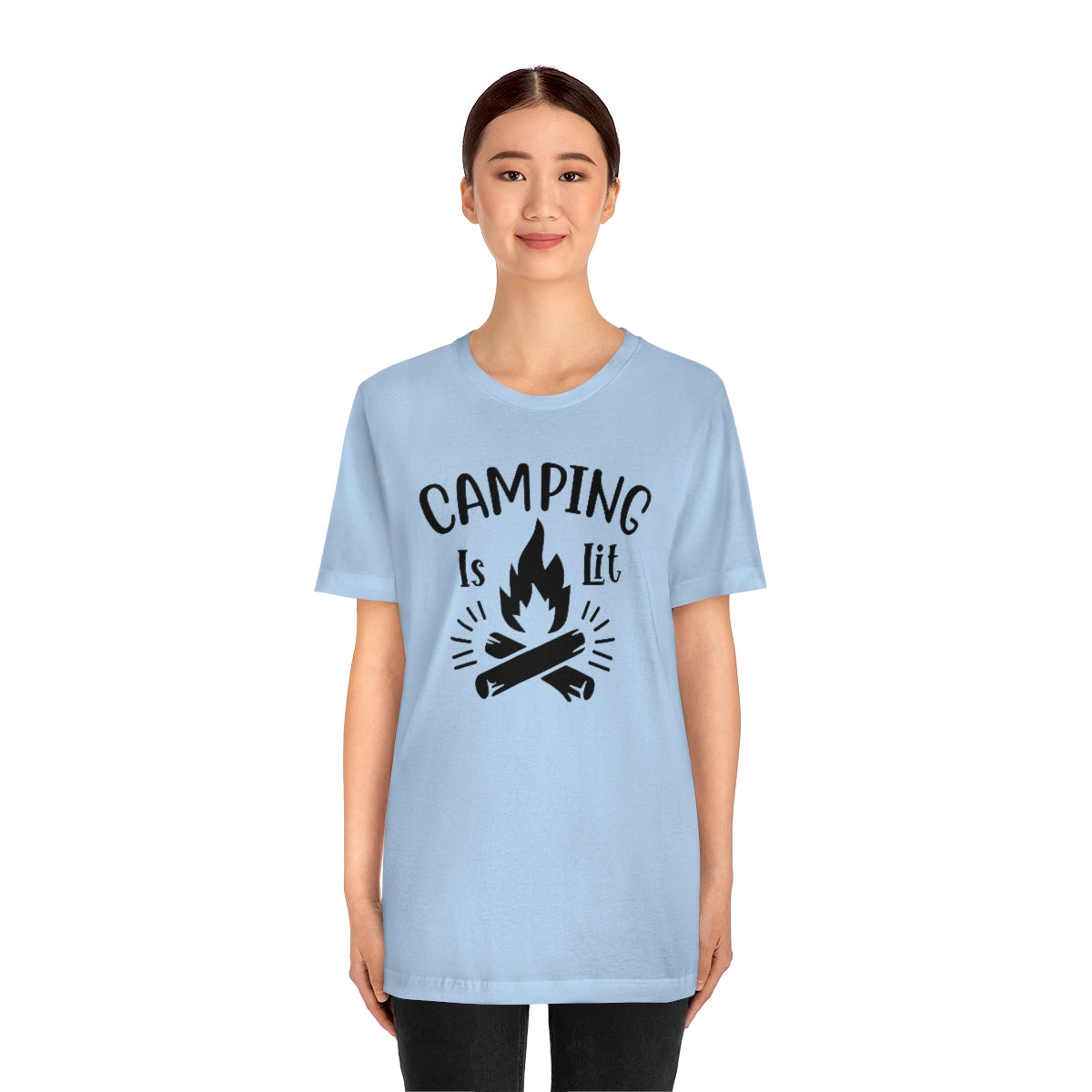 Camping is Lit Unisex Jersey Short Sleeve Tee