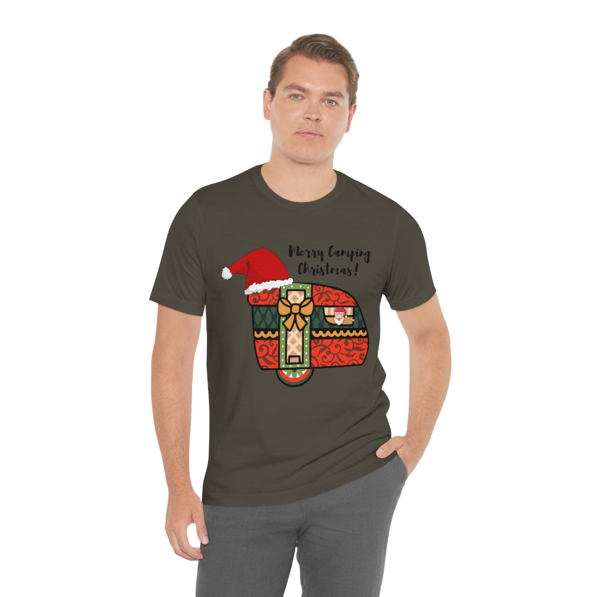 Merry Camping Christmas Unisex Jersey Short Sleeve Tee