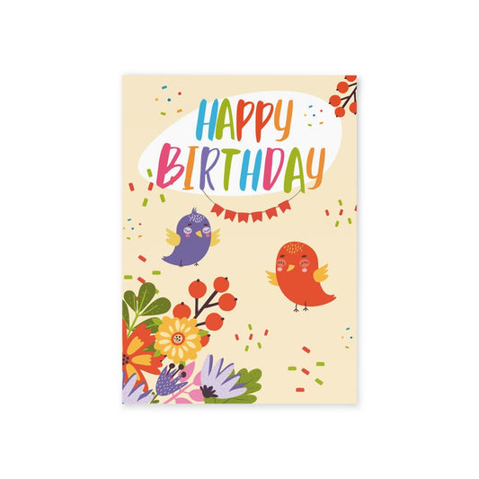 Happy Birthday Birds & Flowers Birthday Card